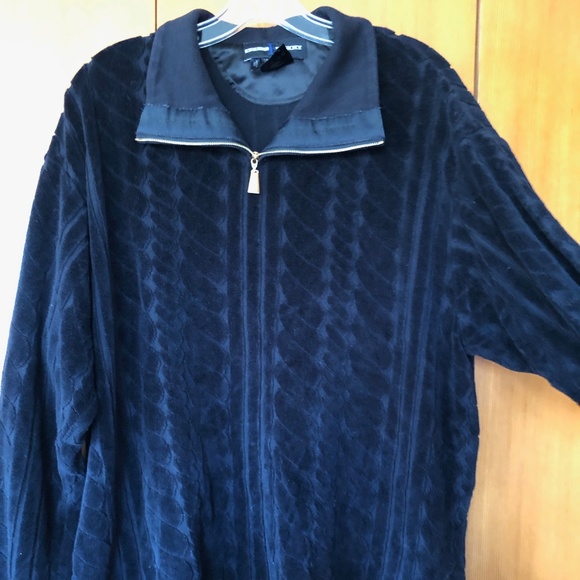 Escada Tops - Vintage Escada Sport - L Black Velour zip